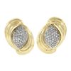 Image 1 : Vintage 18k Yellow Gold 2.15 ctw Pave Diamond Domed Swirl Earrings w/ 14k Backs