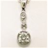 Image 5 : NEW 14k White Gold 16" 0.67 ctw 3 Round Brilliant Diamond Dangle Pendant Necklac
