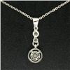 Image 6 : NEW 14k White Gold 16" 0.67 ctw 3 Round Brilliant Diamond Dangle Pendant Necklac