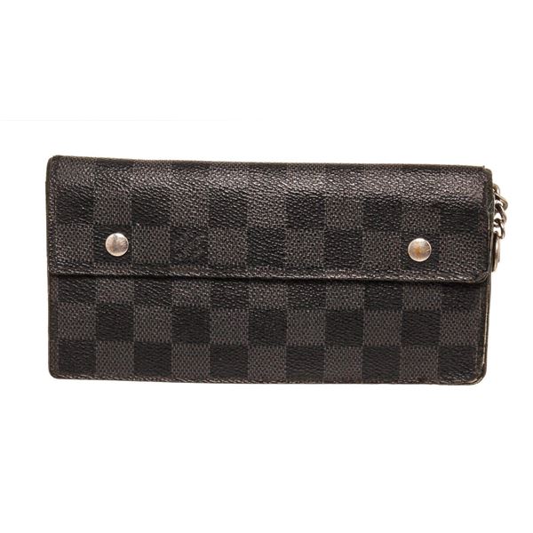 Louis Vuitton Grey Black Damier Canvas Accordian Wallet