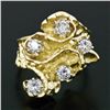 Image 2 : Statement Vintage 18K Yellow Gold 1.03 ctw Diamond Large Wavy Nugget Cocktail Ri