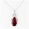 Image 2 : 3.77 ctw Ruby and 0.29 ctw Diamond Platinum Pendant