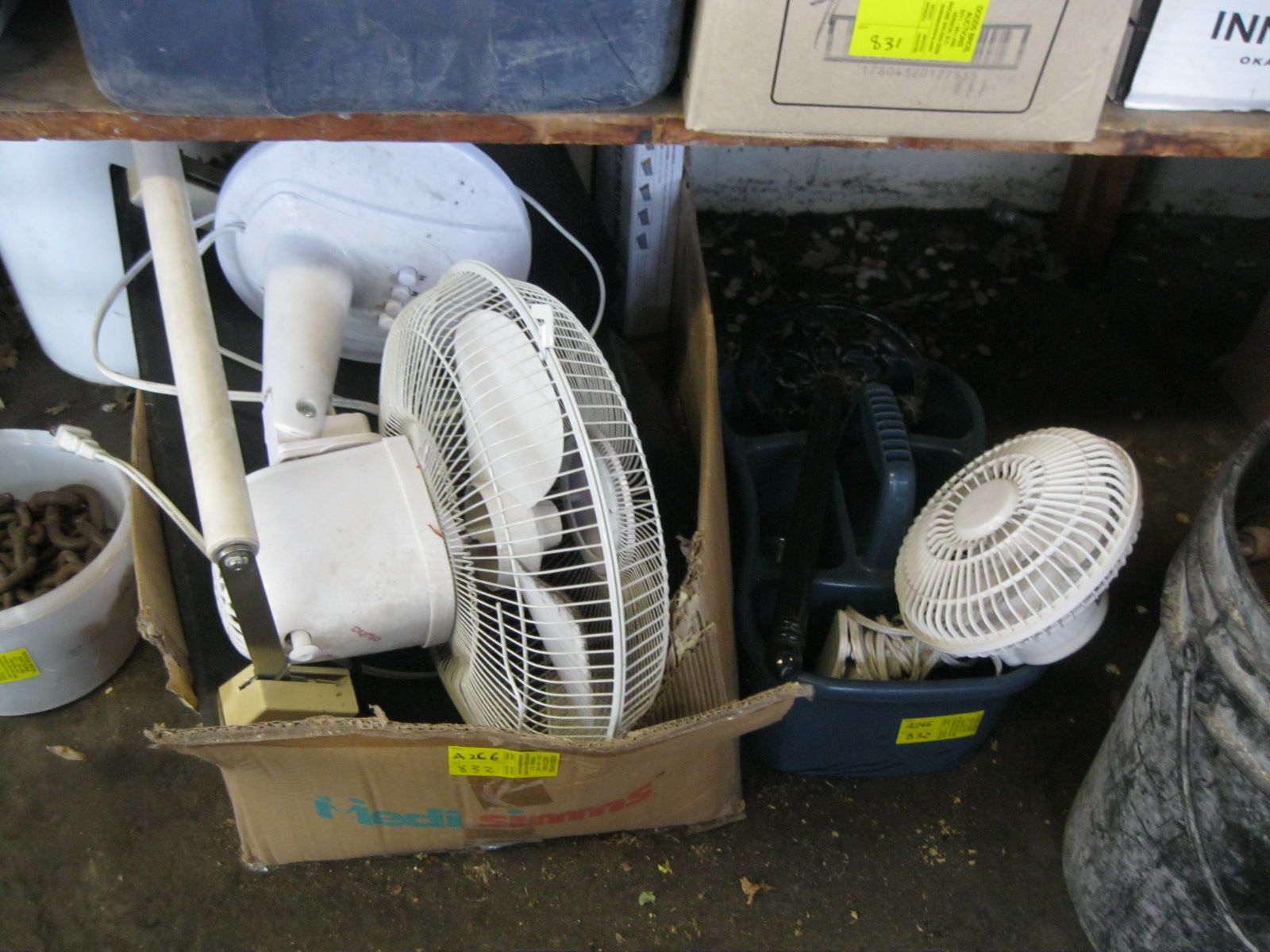MISC. FANS, GARBAGE CAN, ELECTRIC HEATER, ETC.