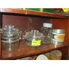 Image 2 : SHELF OF MISC: SIFTER & GLASS KETTLES, ETC.