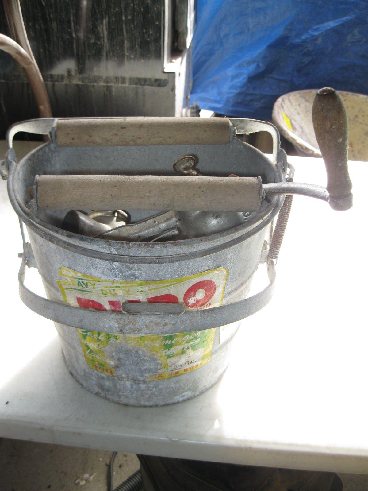 Meat Mop GALVANIZED MOP BUCKET W/3 MEAT GRINDERS - Dodds Auction