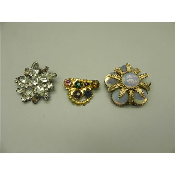 3 Assorted Vintage Brooches