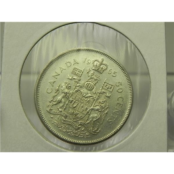 1965 Canadian Silver 50 Cent Piece