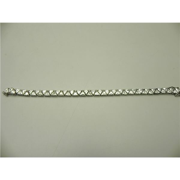 925 Sterling CZ Tennis Bracelet Signed MJI
