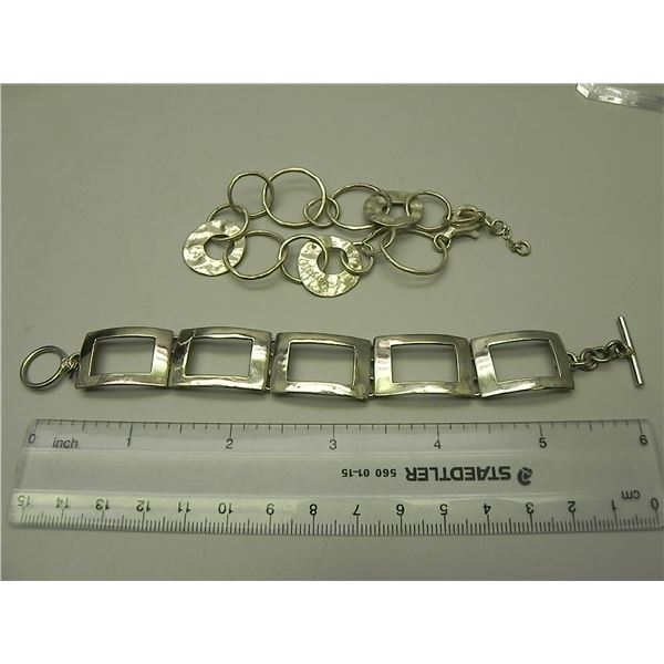 Two Sterling Silver Bracelets 28g