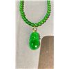 Image 2 : SPINACH GREEN JADEITE BEADS NECKLACE