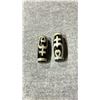 Image 1 : TWO TIBETAN PRAYER DZI BEADS APPROX 1 1/2"