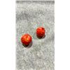 Image 2 : 2 JAPANESE RED CORAL BEADS APPROX 1/2"