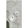 Image 2 : PAIR CELADON WHITE AGATE DISCS APPROX 1 1/2" DIAMETER