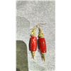 Image 1 : PAIR OF JAPANESE RED CORAL EARRINGS