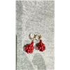 Image 1 : PAIR OF JAPANESE RED BEADS EARRINGS