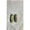 Image 2 : PAIR OF MOTTLED GREEN DZI BEADS APPROX 1 1/2"