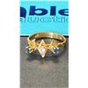 Image 1 : DIAMOND & BLUE SAPPHIRE RING 10K SIZE 6.5