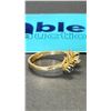 Image 2 : DIAMOND & BLUE SAPPHIRE RING 10K SIZE 6.5
