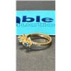 Image 3 : DIAMOND & BLUE SAPPHIRE RING 10K SIZE 6.5