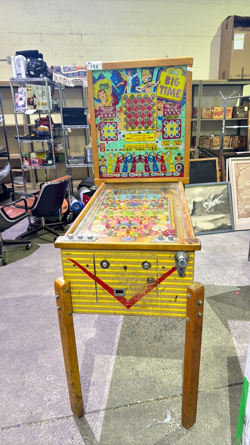 Pinball Auction 1950S BALLY BIG TIME PINBALL MACHINE - Able Auctions