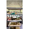 Image 1 : 3 SHELVES OF ASSORTED ITEMS INCLUDING; CHINESE FRAMED ART WORK, PAINTED BOWL, VASE, JADE CARVINGS