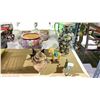 Image 6 : 3 SHELVES OF ASSORTED ITEMS INCLUDING; CHINESE FRAMED ART WORK, PAINTED BOWL, VASE, JADE CARVINGS