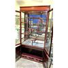 Image 2 : 2 DOOR WOODEN DISPLAY CABINET WITH MULTIPLE GLASS SHELVES AND MIRROR BACK