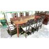 Image 2 : CHINESE ROSE WOOD DINING ROOM SUITE- LARGE TABLE, 8 CHAIRS AND 8 DOOR, 4 DRAWER MIRROR BACK CABINET