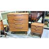 Image 4 : DANISH MODERN BEDROOM SET INCLUDING DRESSERS, SIDE TABLE AND BED FRAME