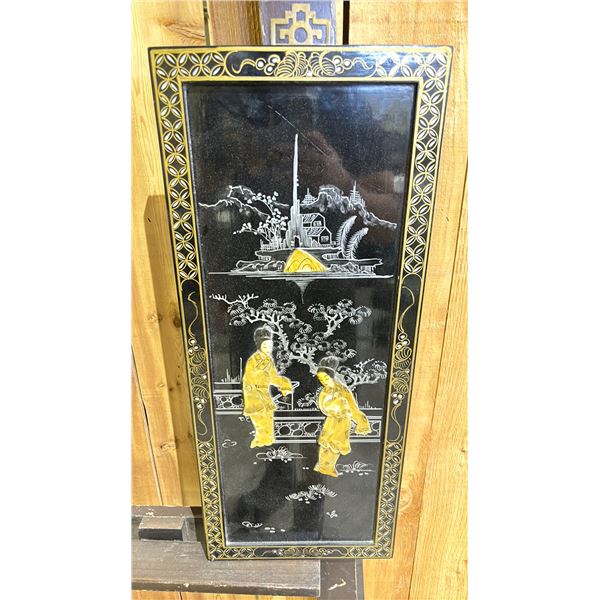 FRAMED CHINESE ARTWORK 10" X 24"