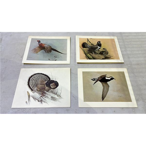 LOT OF 4 ASSORTED J.F. LANDSDOWNE CARLING BREWERIES LIMITED COLLECTION HOLIDAY CARD PRINTS