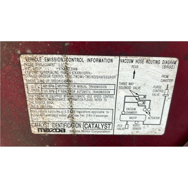 maroonページ 2006 MAZDA 3 TOURING EDITION RED VIN JM1BK12F161495788 - Able Auctions