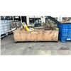 Image 1 : LARGE CRATE FILLED WITH: CHAIN, LEVER CHAIN HOIST, ASSORTED HOSES, PITCH FORKS, INDUSTRIAL AIR POT,
