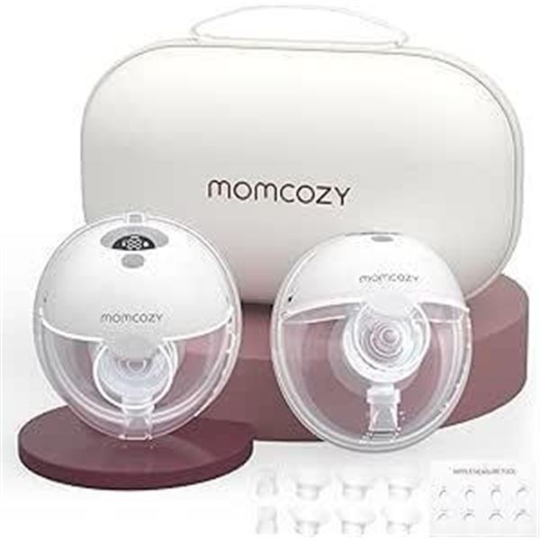 Momcozy M5 Hands Free Breast Pump, Double Wearable Breast Pump of Baby Mouth Double-Sealed Flange wi