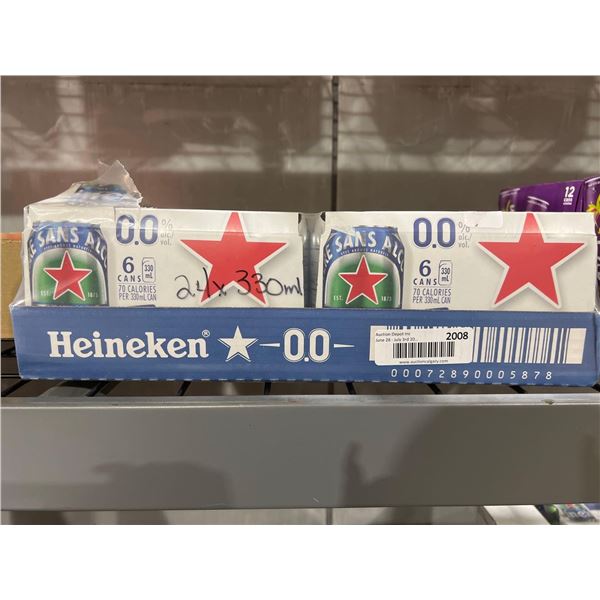 CASE LOT - Heineken 0% alcohol beer 24 x 330mL