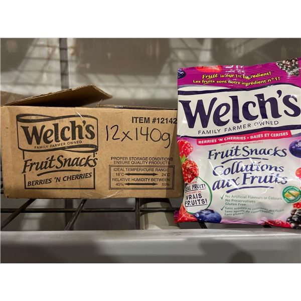 CASE LOT - Welch's Fruit snacks Berries 'n Cherries natural flavours 12 x 140g
