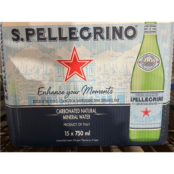CASE LOT - S. Pellegrino carbonated natural mineral water 15 x 750ml