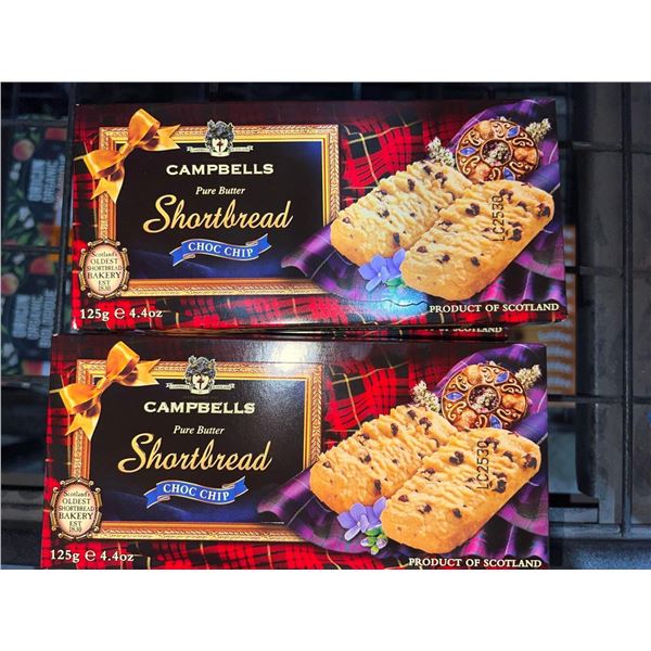 CASE LOT - Campbells Pure butter Shortbread choc chip 6 x 125g