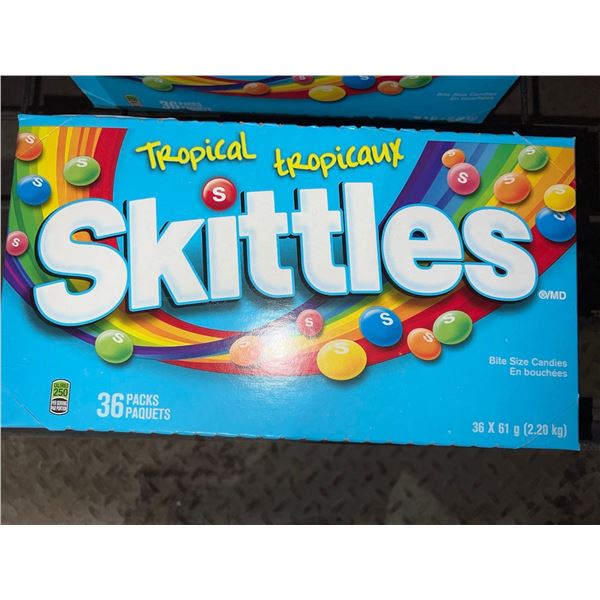 CASE LOT - Tropical Skittles Bite size Candies 36 x 61g