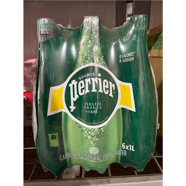 CASE LOT - Perrier Carbonated natural spring water 6 x 1L