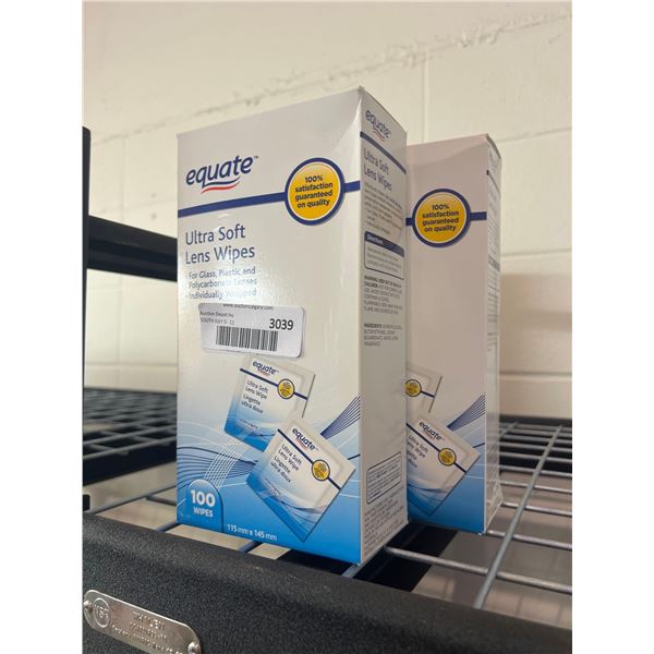 Equate ultra soft lens wipes, 2x100 wipes