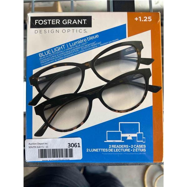 Lot of 2 Foster Grant reading glasses +1.25 strength