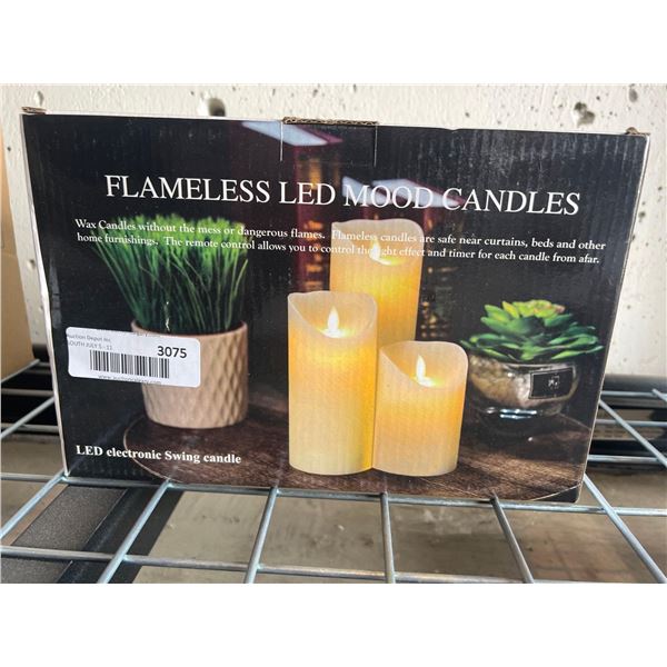 Flameless LED mood candles, pack of 3