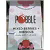 Image 1 : Pobble mixed berries + hibiscus bursting bubble tea made with fruit juice 24 x 490ml