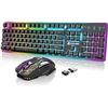 Image 1 : 2.4G Wireless Gaming Keyboard,USB/Type C Dual Receiver,104 Key Full-size Keyboard NO MOUSE