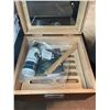 Image 3 : Glass Top Handcrafted Cedar Humidor with Front Digital Hygrometer, Humidifier Solution, and Accessor