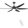 Image 1 : Hunter Ceiling Fan 54" Matte Black Ceiling Fan Remote wifi 6 Blade Model CC5C10C17 (PHOTO MAY NOT MA