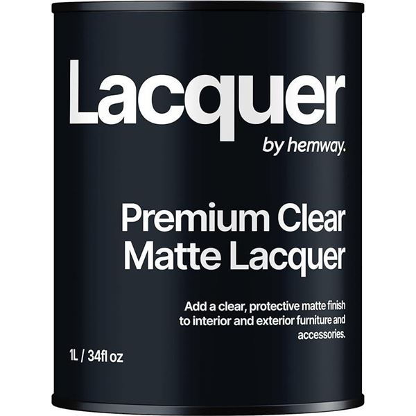 Hemway Clear Matte Lacquer 1 Litre / Quart UV Multi-Surface Sealant, Interior & Exterior, Protection