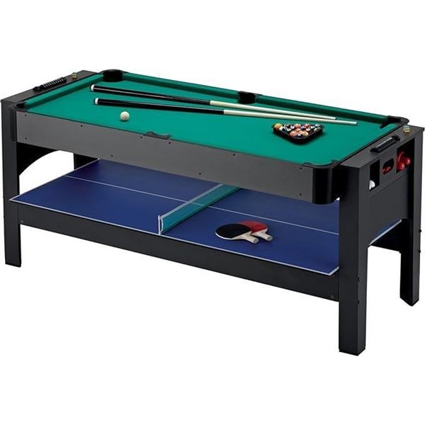 Fat Cat by GLD PRODUCTS Original 3-in-1, 6-Foot Flip Game Table (Air Hockey, Billiards and Table Ten