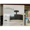 Image 1 : Ashley Kingston Convertible Semi-Flush Pendant Light Matte Black Finish